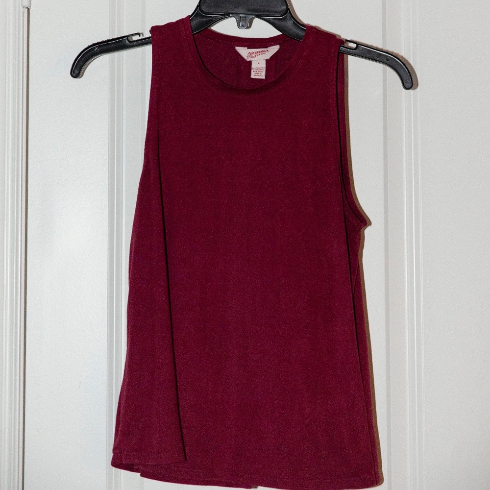 Burgundy Sleeveless Blouse, slit back